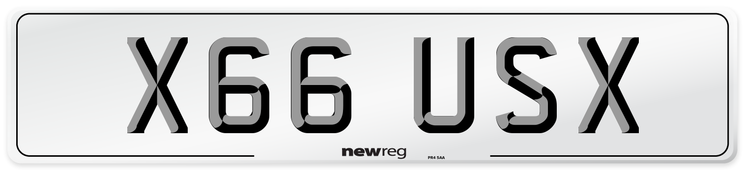 X66 USX Number Plate from New Reg